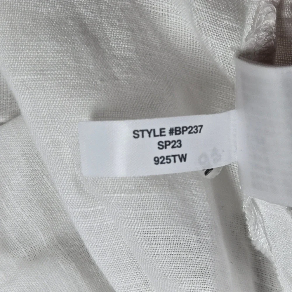 J. Crew White Linen‎ Cotton Blend Button Down Long Beach Shirt XL BP237